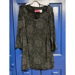 Liz Lange Maternity Black Floral Blouse – Size XL Vintage 2000's Y2K